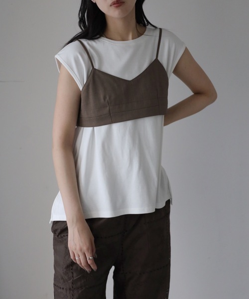 YENNA(イェンナ)の「チビブラ+タンクトップ(Tシャツ/カットソー・レディース・アイボリー/モカ/ブラック・FREE)」の15枚目の写真