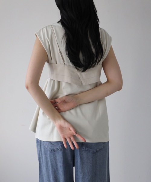 YENNA(イェンナ)の「チビブラ+タンクトップ(Tシャツ/カットソー・レディース・アイボリー/モカ/ブラック・FREE)」の5枚目の写真