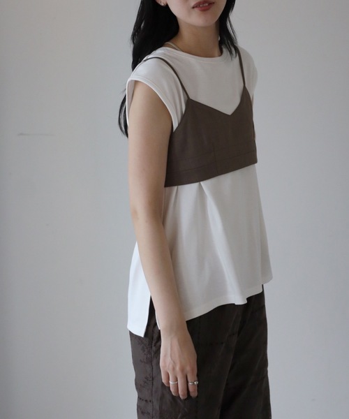 YENNA(イェンナ)の「チビブラ+タンクトップ(Tシャツ/カットソー・レディース・アイボリー/モカ/ブラック・FREE)」の12枚目の写真