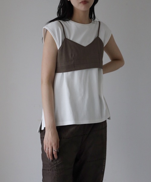 YENNA(イェンナ)の「チビブラ+タンクトップ(Tシャツ/カットソー・レディース・アイボリー/モカ/ブラック・FREE)」の16枚目の写真