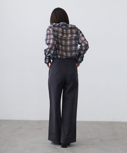 Mirette(ミレット)の「シアーチェックフリルブラウス / Sheer Check Frill Blouse(シャツ/ブラウス・レディース・ブラック/ブラウン・FREE)」の20枚目の写真