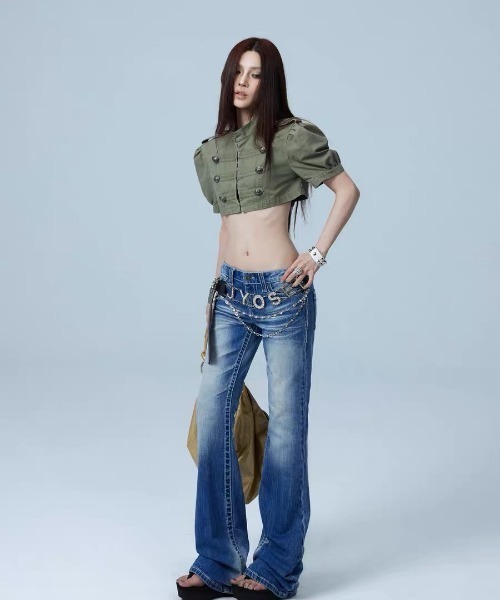 almo(アルモ)の「【LAMPOON】ナポレオンショートジャケット(その他アウター・レディース・グリーン・LARGE/MEDIUM/SMALL)」の5枚目の写真
