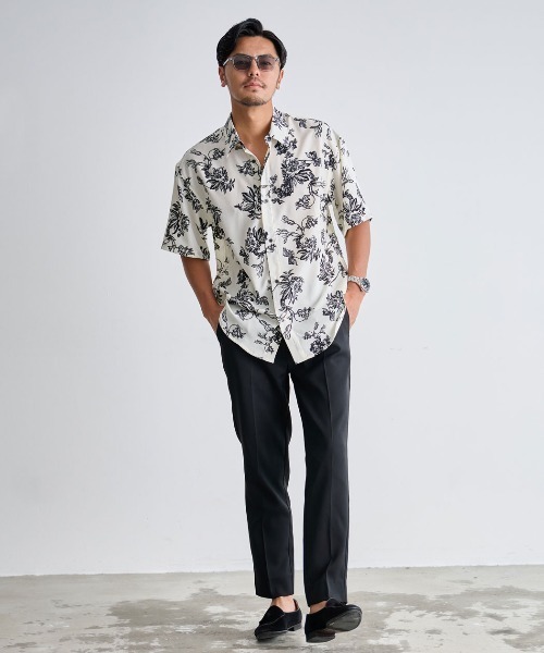CavariA(キャバリア)の「『CavariA/キャバリア』花柄半袖シャツ(シャツ/ブラウス・メンズ・ブラック/ホワイト/ブラウン・L/M)」の18枚目の写真