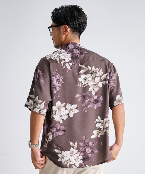 CavariA(キャバリア)の「『CavariA/キャバリア』花柄半袖シャツ(シャツ/ブラウス・メンズ・ブラック/ホワイト/ブラウン・L/M)」の17枚目の写真