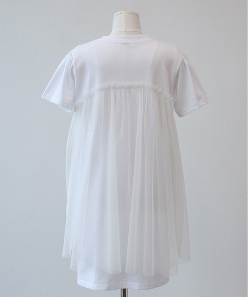 LYEON(リヨン)の「チュールレイヤードTシャツミニワンピース(ワンピース・レディース・チャコールグレー/オフホワイト/ブラック・FREE)」の14枚目の写真