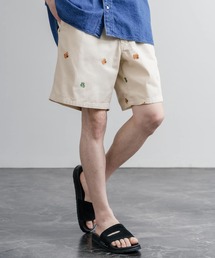 HOUSTON（ヒューストン）の「HOUSTON TWILL ALLOVER EMB EASY SHORTS コットンツイル総柄刺繍イージーワイドショートパンツ（その他パンツ）」