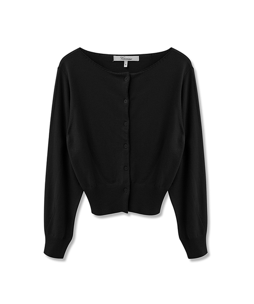 Vivacious(ビバシャス)の「エソルボートネックニットカーディガン_5Colors(カーディガン/ボレロ・レディース・ブラック/ブルー/アイボリー/オリーブ/レッド・SMALL/MEDIUM)」の1枚目の写真