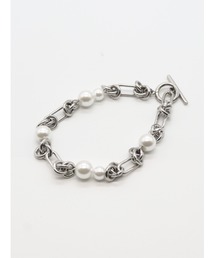 Bilan（ビラン）の「( 金属アレルギー軽減 サージカルステンレス ) ハードリンクパールブレスレット   【BILAN】 Hard link Pearl Bracelet（ブレスレット）」