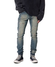mnml】X201 RHINESTONE SKINNY DENIM [I]（デニムパンツ）｜mnml