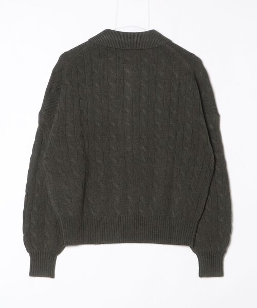 POLO RALPH LAUREN(ポロ ラルフ ローレン)の「ケーブル ウールカシミヤ ポロカラー セーター(ニット/セーター・レディース・グリーン・S/M/XS/L)」の2枚目の写真