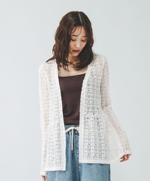 GLOBAL WORK | シャーリングレースペプラム/1046552(Tシャツ/カットソー)