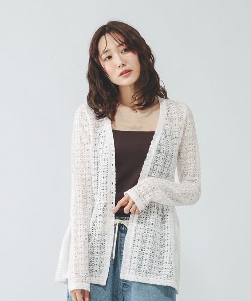 GLOBAL WORK（グローバルワーク）の「シャーリングレースペプラム/1046552（Tシャツ/カットソー・レディース・オフホワイト/ブラック・MEDIUM/LARGE）」の6枚目の写真