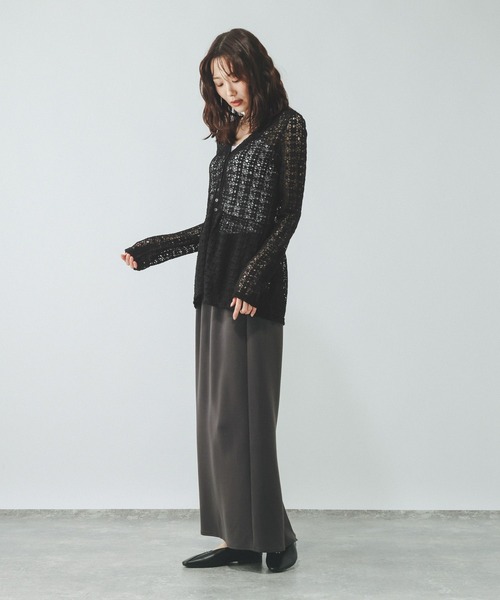 GLOBAL WORK（グローバルワーク）の「シャーリングレースペプラム/1046552（Tシャツ/カットソー・レディース・オフホワイト/ブラック・MEDIUM/LARGE）」の8枚目の写真