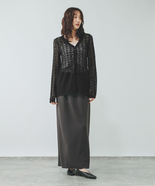 GLOBAL WORK（グローバルワーク）の「シャーリングレースペプラム/1046552（Tシャツ/カットソー・レディース・オフホワイト/ブラック・MEDIUM/LARGE）」の9枚目の写真