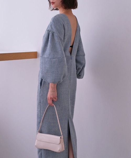 バルーンスリーブツイードワンピース（ワンピース）｜AKTE（アクテ）の