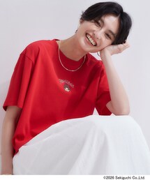 【モンチッチ】フロントプリント&ロゴ刺繍ショートTシャツ《洗濯機OK》