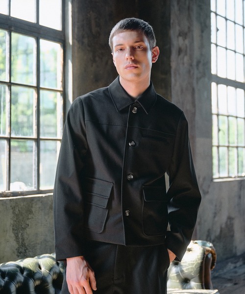 Regen Glanz（レーゲングランツ）の「Asymmetric Faux Double Pocket Jacket / アシメントリックフェイクダブルポケットジャケット（ブルゾン・メンズ・ブラック・MEDIUM/LARGE/SMALL）」の7枚目の写真