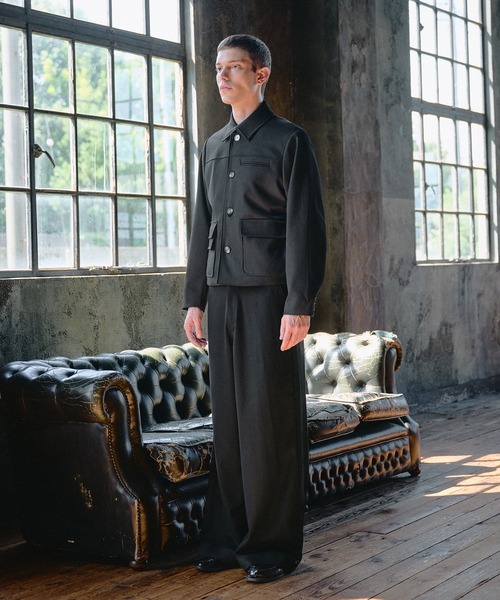 Regen Glanz（レーゲングランツ）の「Asymmetric Faux Double Pocket Jacket / アシメントリックフェイクダブルポケットジャケット（ブルゾン・メンズ・ブラック・MEDIUM/LARGE/SMALL）」の11枚目の写真