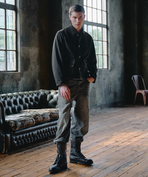 Regen Glanz（レーゲングランツ）の「Asymmetric Faux Double Pocket Jacket / アシメントリックフェイクダブルポケットジャケット（ブルゾン・メンズ・ブラック・MEDIUM/LARGE/SMALL）」の17枚目の写真