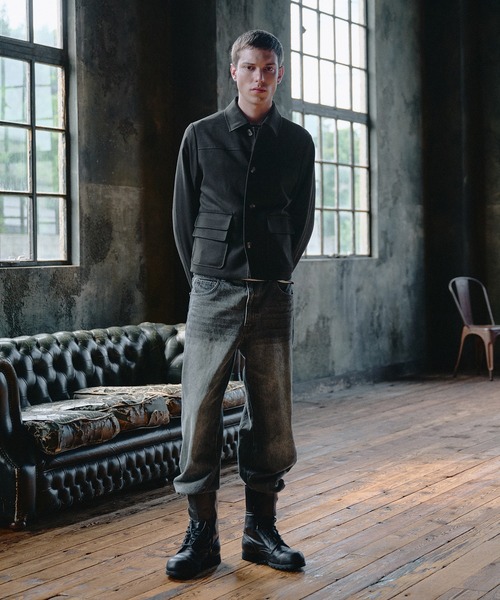 Regen Glanz（レーゲングランツ）の「Asymmetric Faux Double Pocket Jacket / アシメントリックフェイクダブルポケットジャケット（ブルゾン・メンズ・ブラック・MEDIUM/LARGE/SMALL）」の16枚目の写真