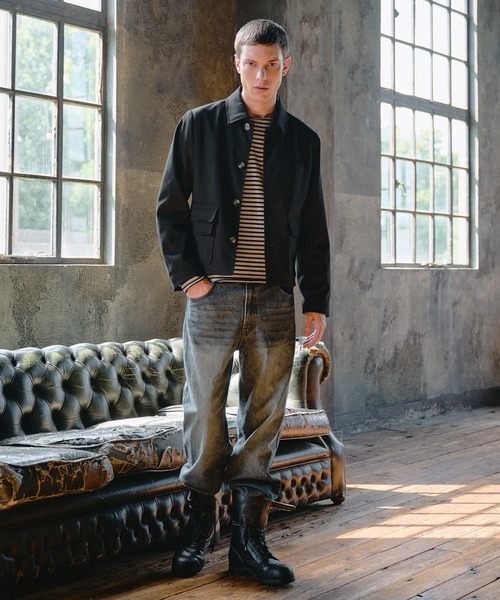 Regen Glanz（レーゲングランツ）の「Asymmetric Faux Double Pocket Jacket / アシメントリックフェイクダブルポケットジャケット（ブルゾン・メンズ・ブラック・MEDIUM/LARGE/SMALL）」の18枚目の写真