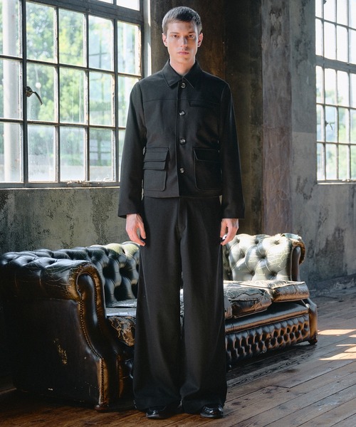 Regen Glanz（レーゲングランツ）の「Asymmetric Faux Double Pocket Jacket / アシメントリックフェイクダブルポケットジャケット（ブルゾン・メンズ・ブラック・MEDIUM/LARGE/SMALL）」の10枚目の写真