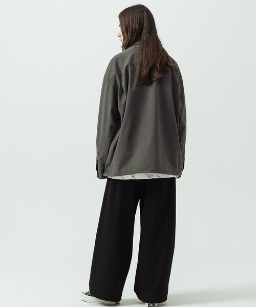 SLICK（スリック）の「【SLICK/スリック】T/R Stretch Gabardine Drawstring Shirt/T/R ストレッチギャバジンドローストリングシャツ/オーバーサイズ/リラックス（シャツ/ブラウス・メンズ・ブラック/ブラウン/チャコールグレー・1/3/2）」の22枚目の写真
