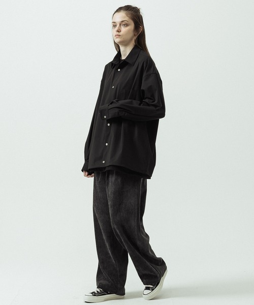 SLICK（スリック）の「【SLICK/スリック】T/R Stretch Gabardine Drawstring Shirt/T/R ストレッチギャバジンドローストリングシャツ/オーバーサイズ/リラックス（シャツ/ブラウス・メンズ・ブラック/ブラウン/チャコールグレー・1/3/2）」の8枚目の写真