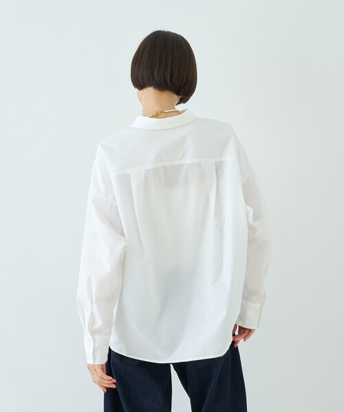Rouge vif Anna(ルージュヴィフアンナ)の「ポリエステルコットンツイストシャツ(シャツ/ブラウス・レディース・ホワイト/サックスブルー/グレイッシュベージュ・フリー)」の15枚目の写真