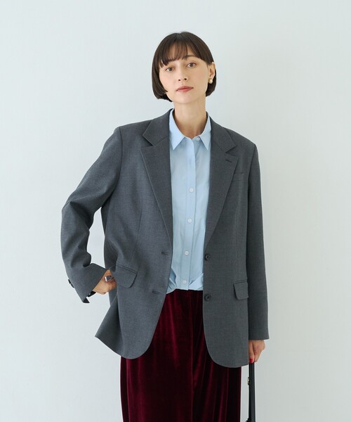 Rouge vif Anna(ルージュヴィフアンナ)の「ポリエステルコットンツイストシャツ(シャツ/ブラウス・レディース・ホワイト/サックスブルー/グレイッシュベージュ・フリー)」の20枚目の写真