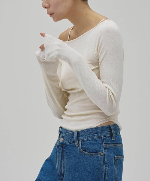 TODAYFUL(トゥデイフル)の「【TODAYFUL/トゥデイフル】Soft Fraise Tops/ソフトフレーズトップス(Tシャツ/カットソー・レディース・チャコールグレー/ライトグレー/アイボリー・FREE)」の12枚目の写真
