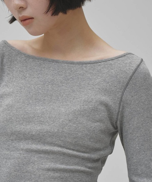 TODAYFUL(トゥデイフル)の「【TODAYFUL/トゥデイフル】Soft Fraise Tops/ソフトフレーズトップス(Tシャツ/カットソー・レディース・チャコールグレー/ライトグレー/アイボリー・FREE)」の9枚目の写真