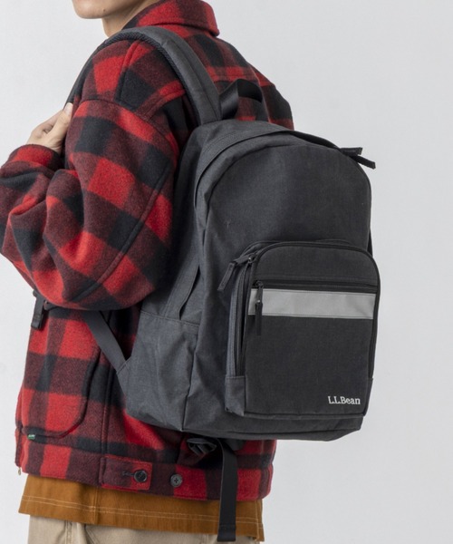 L.L.Bean(エルエルビーン)の「ビニロン/コットン・デイ・パック(バックパック/リュック・レディース・ブラック/カーキブラウン・ONE SIZE)」の4枚目の写真