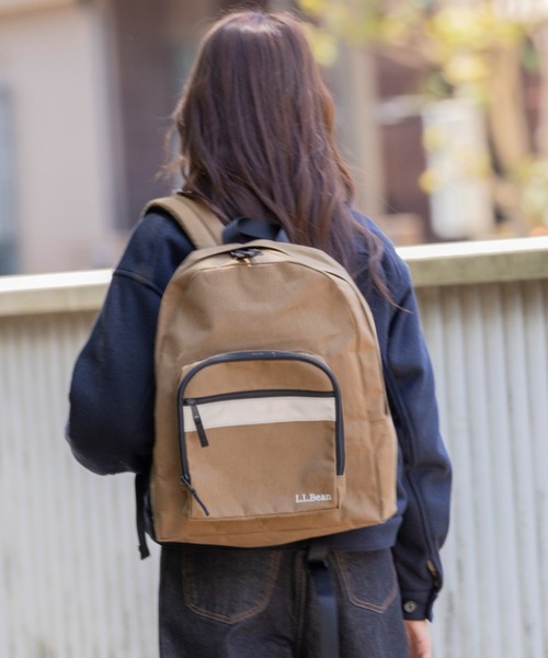L.L.Bean(エルエルビーン)の「ビニロン/コットン・デイ・パック(バックパック/リュック・レディース・ブラック/カーキブラウン・ONE SIZE)」の6枚目の写真