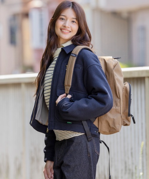 L.L.Bean(エルエルビーン)の「ビニロン/コットン・デイ・パック(バックパック/リュック・レディース・ブラック/カーキブラウン・ONE SIZE)」の5枚目の写真