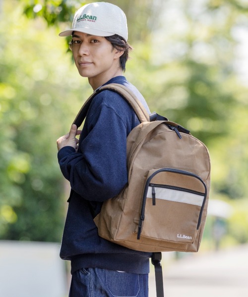 L.L.Bean(エルエルビーン)の「ビニロン/コットン・デイ・パック(バックパック/リュック・レディース・ブラック/カーキブラウン・ONE SIZE)」の7枚目の写真