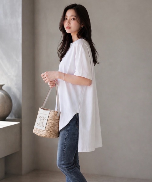 Dolce Fiora（ドルチェフィオラ）の「コットンサイドスリットTシャツ（Tシャツ/カットソー・レディース・ホワイト・フリー）」の9枚目の写真