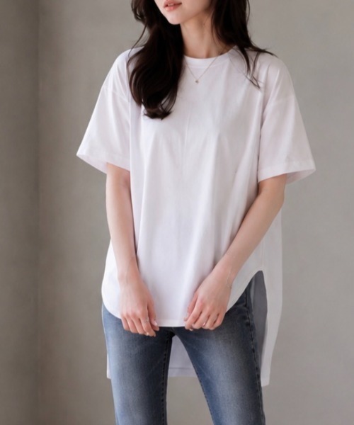 Dolce Fiora（ドルチェフィオラ）の「コットンサイドスリットTシャツ（Tシャツ/カットソー・レディース・ホワイト・フリー）」の4枚目の写真