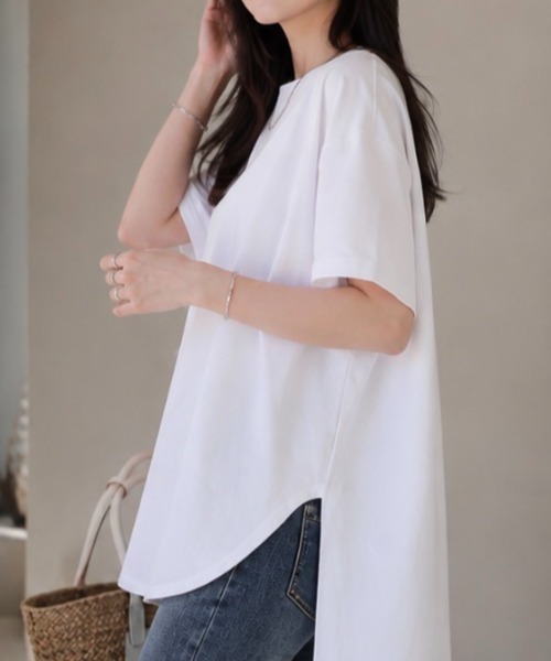 Dolce Fiora（ドルチェフィオラ）の「コットンサイドスリットTシャツ（Tシャツ/カットソー・レディース・ホワイト・フリー）」の5枚目の写真