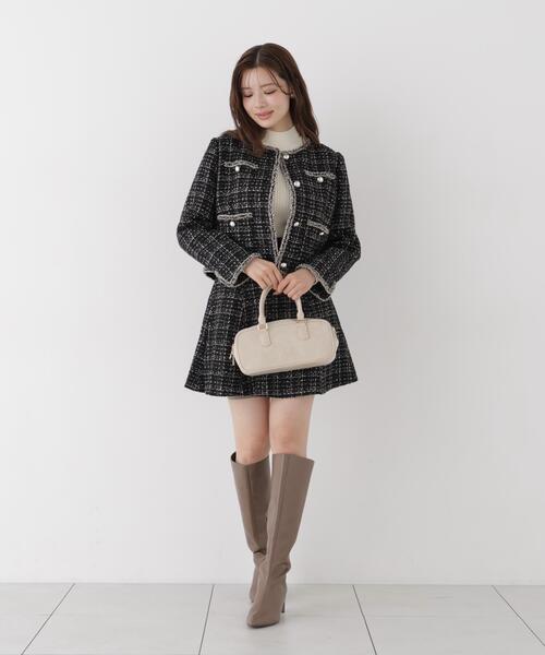 PROPORTION BODY DRESSING（プロポーションボディドレッシング）の「ノーカラーツイードジャケット / 1216255904（ノーカラージャケット・レディース・ブラック/ホワイト系その他・MEDIUM/SMALL）」の7枚目の写真