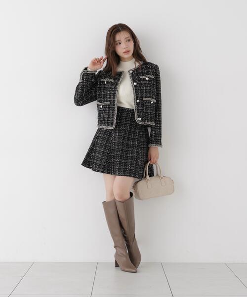 PROPORTION BODY DRESSING（プロポーションボディドレッシング）の「ノーカラーツイードジャケット / 1216255904（ノーカラージャケット・レディース・ブラック/ホワイト系その他・MEDIUM/SMALL）」の8枚目の写真