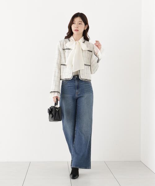 PROPORTION BODY DRESSING（プロポーションボディドレッシング）の「ノーカラーツイードジャケット / 1216255904（ノーカラージャケット・レディース・ブラック/ホワイト系その他・MEDIUM/SMALL）」の12枚目の写真