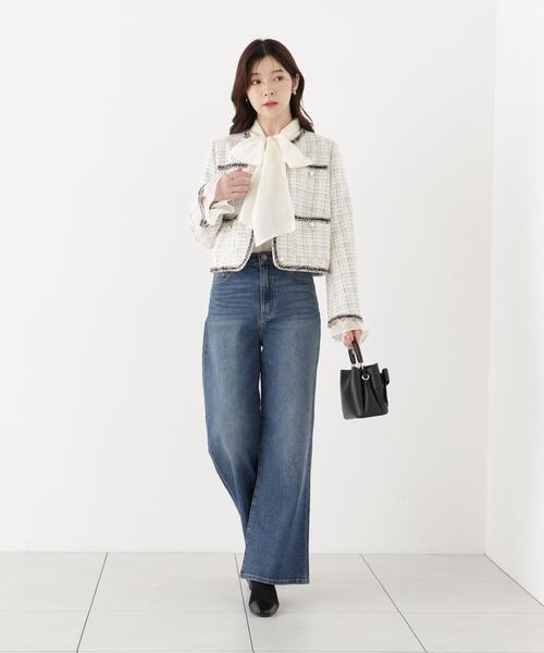 PROPORTION BODY DRESSING（プロポーションボディドレッシング）の「ノーカラーツイードジャケット / 1216255904（ノーカラージャケット・レディース・ブラック/ホワイト系その他・MEDIUM/SMALL）」の13枚目の写真