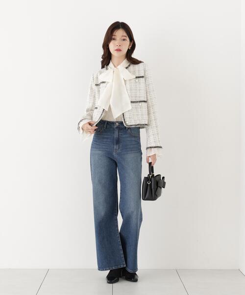 PROPORTION BODY DRESSING（プロポーションボディドレッシング）の「ノーカラーツイードジャケット / 1216255904（ノーカラージャケット・レディース・ブラック/ホワイト系その他・MEDIUM/SMALL）」の14枚目の写真