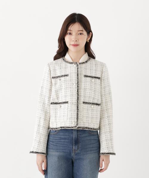 PROPORTION BODY DRESSING（プロポーションボディドレッシング）の「ノーカラーツイードジャケット / 1216255904（ノーカラージャケット・レディース・ブラック/ホワイト系その他・MEDIUM/SMALL）」の15枚目の写真