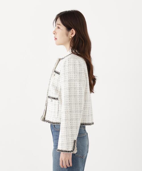 PROPORTION BODY DRESSING（プロポーションボディドレッシング）の「ノーカラーツイードジャケット / 1216255904（ノーカラージャケット・レディース・ブラック/ホワイト系その他・MEDIUM/SMALL）」の16枚目の写真