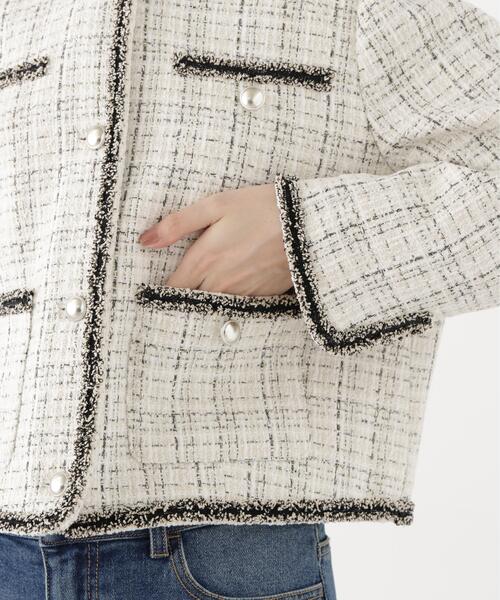 PROPORTION BODY DRESSING（プロポーションボディドレッシング）の「ノーカラーツイードジャケット / 1216255904（ノーカラージャケット・レディース・ブラック/ホワイト系その他・MEDIUM/SMALL）」の20枚目の写真