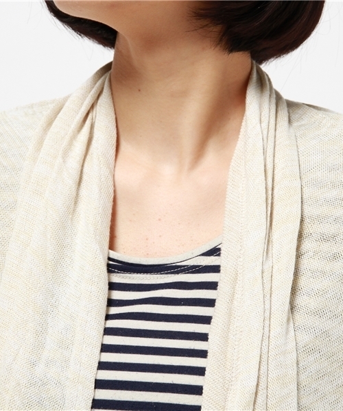 Denime（ドゥニーム）の「ニットソーフードカーディガン（カーディガン/ボレロ・レディース・グレー/アイボリー/ネイビー/オレンジ・FREE）」の8枚目の写真