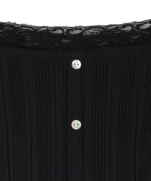 M DOLLY(エムドリー)の「Lace ilou rib tops / レースリルーリブトップス(Tシャツ/カットソー・レディース・ブラック/アイボリー・FREE)」の16枚目の写真