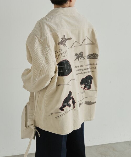ear PAPILLONNER(イアパピヨネ)の「Kendai×SUM1 STYLE別注コーデュロイジャケット【SUM1 STYLE】(ブルゾン・レディース・ホワイト・FREE)」の1枚目の写真